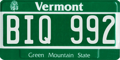 VT license plate BIQ992