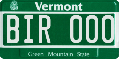 VT license plate BIR000