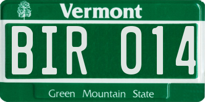 VT license plate BIR014