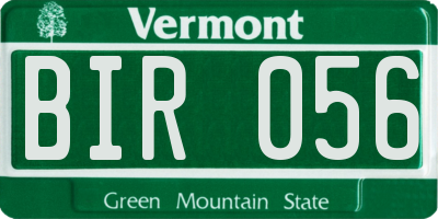 VT license plate BIR056