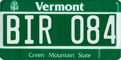 VT license plate BIR084