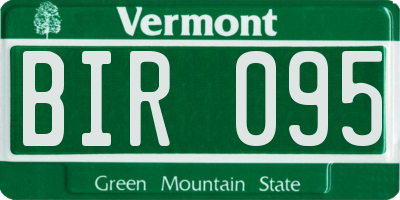 VT license plate BIR095