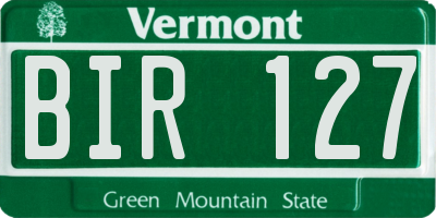 VT license plate BIR127