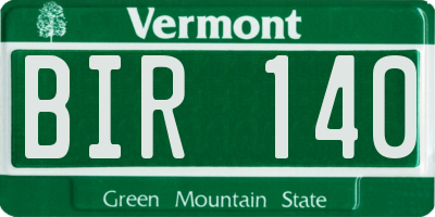 VT license plate BIR140