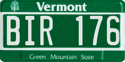 VT license plate BIR176