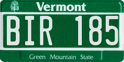 VT license plate BIR185