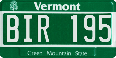 VT license plate BIR195