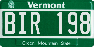 VT license plate BIR198