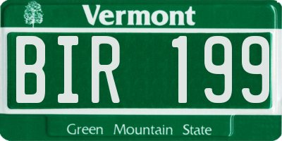 VT license plate BIR199