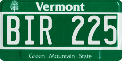VT license plate BIR225
