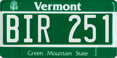 VT license plate BIR251
