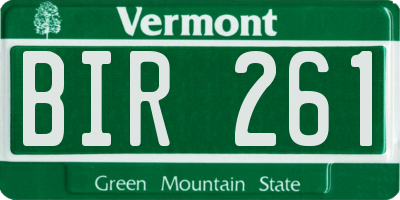 VT license plate BIR261