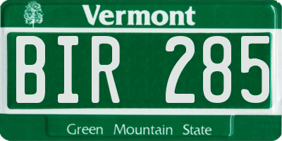 VT license plate BIR285