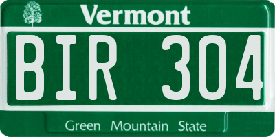 VT license plate BIR304