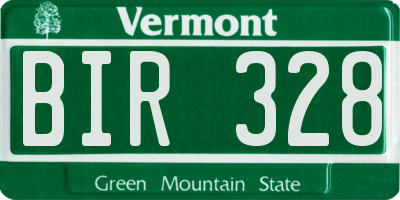 VT license plate BIR328