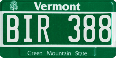 VT license plate BIR388
