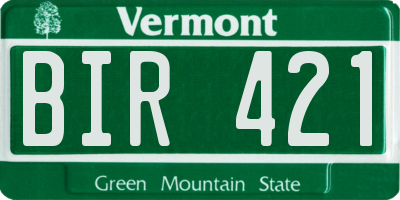 VT license plate BIR421