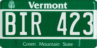 VT license plate BIR423