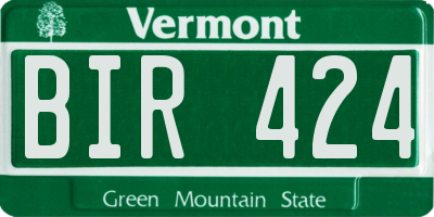 VT license plate BIR424