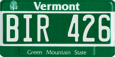VT license plate BIR426