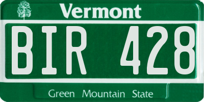 VT license plate BIR428