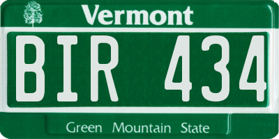 VT license plate BIR434