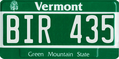 VT license plate BIR435