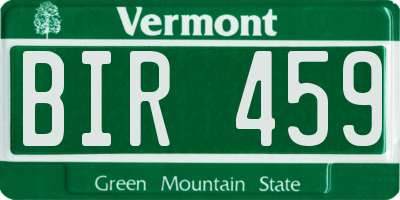 VT license plate BIR459