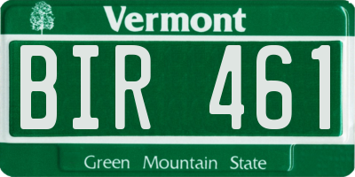 VT license plate BIR461