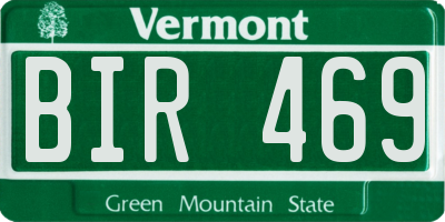 VT license plate BIR469