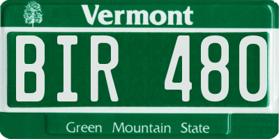 VT license plate BIR480