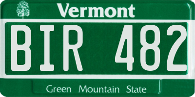 VT license plate BIR482