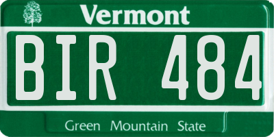 VT license plate BIR484