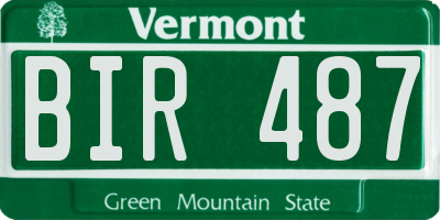VT license plate BIR487