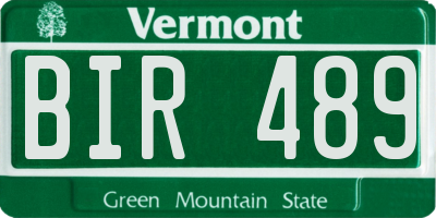 VT license plate BIR489