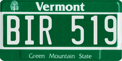 VT license plate BIR519