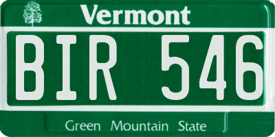 VT license plate BIR546