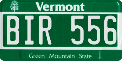 VT license plate BIR556