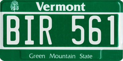 VT license plate BIR561