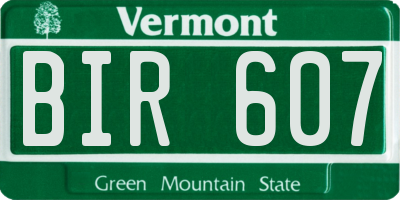 VT license plate BIR607