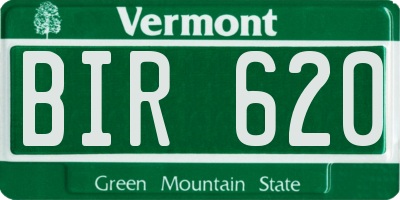 VT license plate BIR620