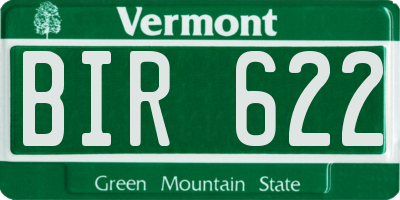 VT license plate BIR622