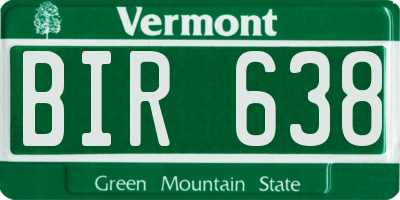 VT license plate BIR638