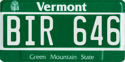 VT license plate BIR646