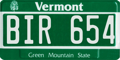 VT license plate BIR654