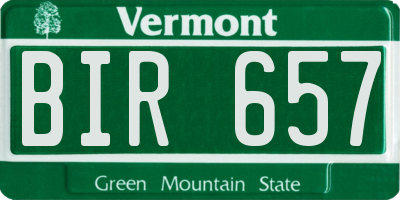 VT license plate BIR657
