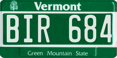 VT license plate BIR684