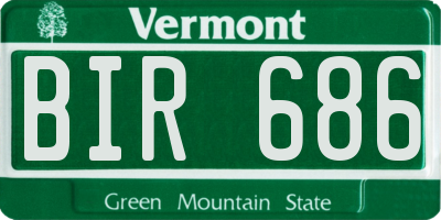 VT license plate BIR686