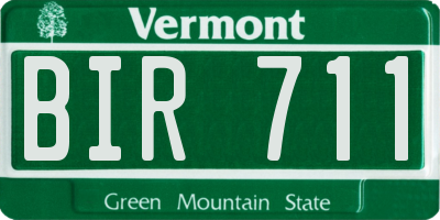 VT license plate BIR711
