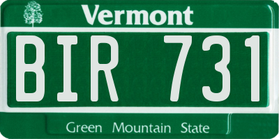 VT license plate BIR731
